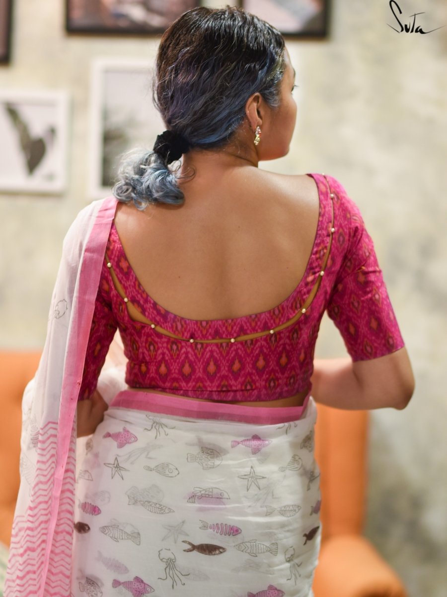 MOTIYON KI NADI PINK (BLOUSE) - suta.in