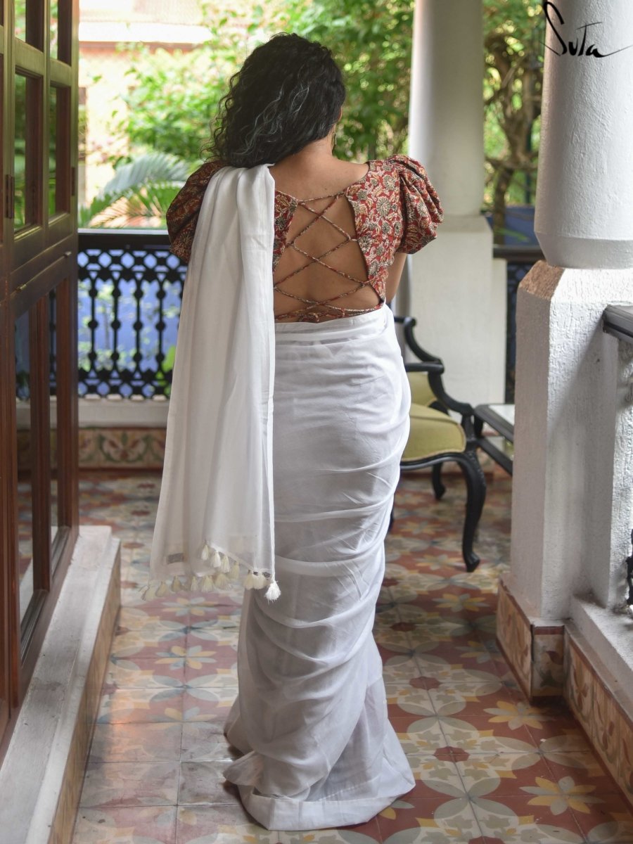 Off white Mul Saree - suta