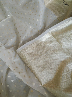 Blended Polycotton Traditional White Silk Saree|Paakh|Suta