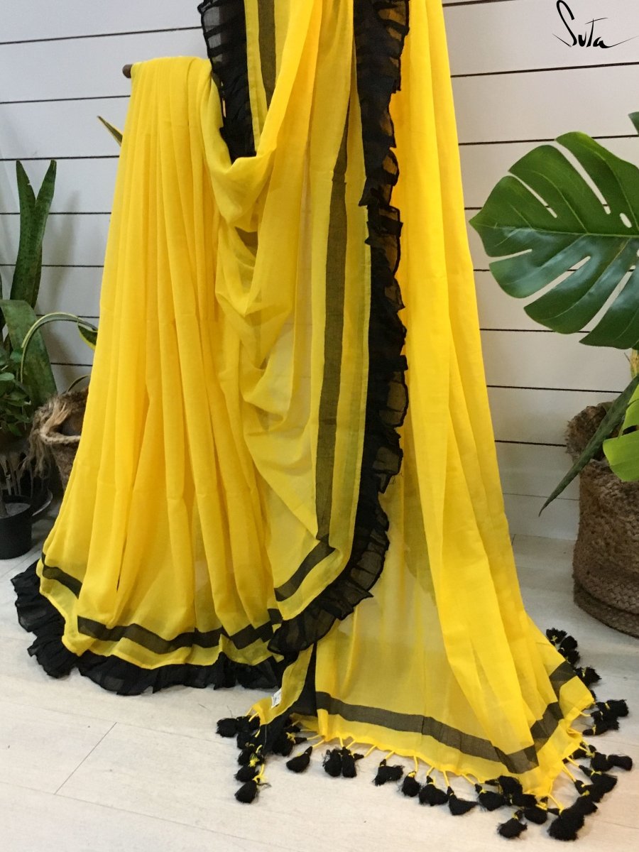 Pleats or ruffles on yellow - suta.in