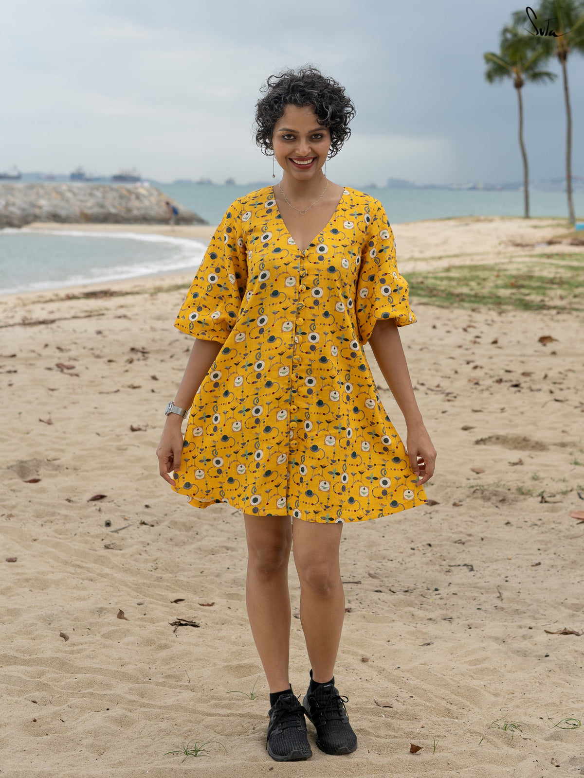 Fancy Yellow One Piece Summer Dress For Women|Wisteria|Suta