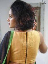 Yellow and Grey Alat Palat (Blouse) - suta.in