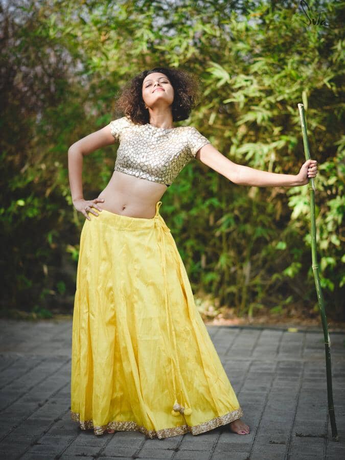 Yummy Yellow Raw Silk Skirt - suta.in