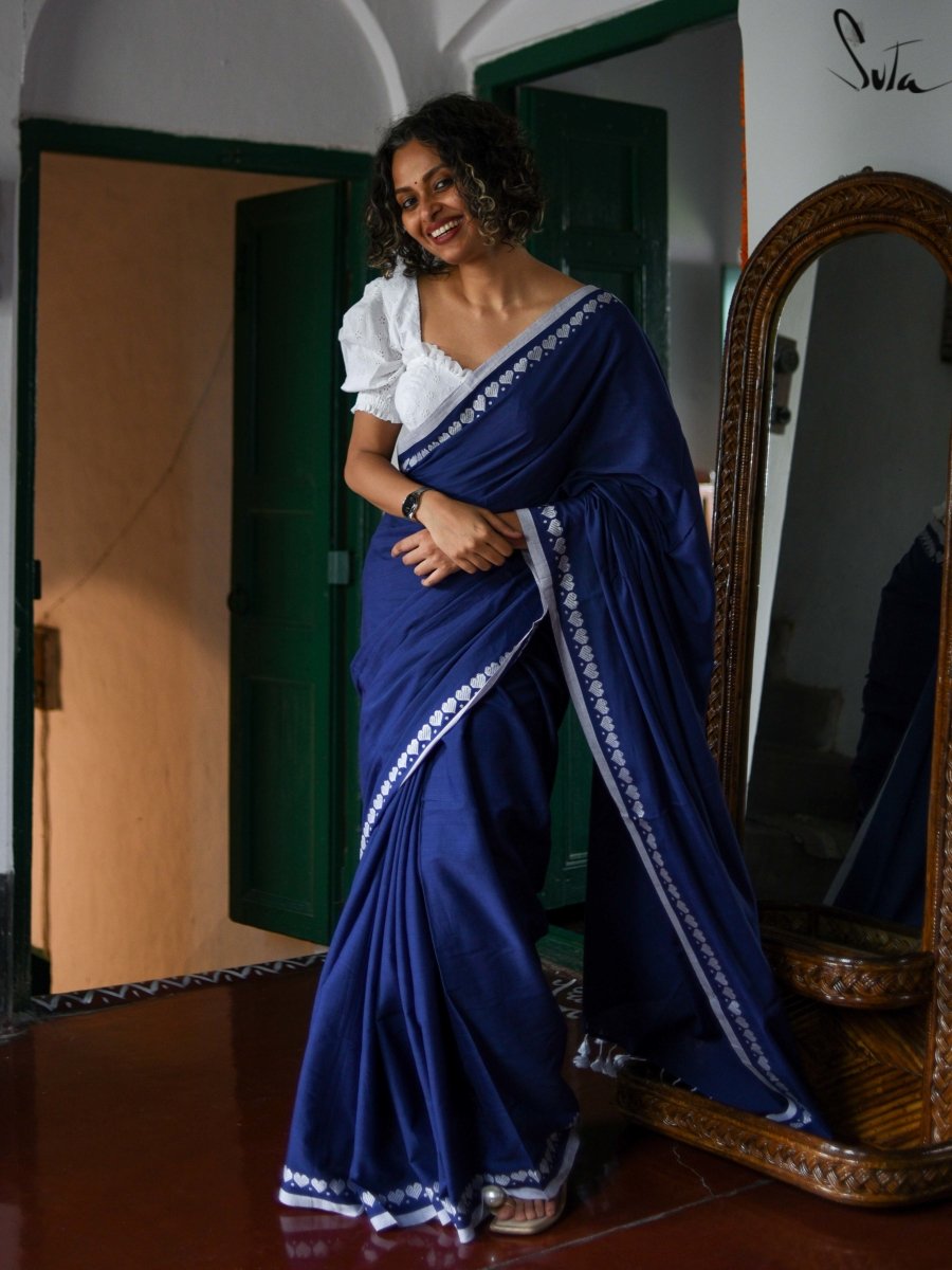 Buy Navy blue Sarees for Women by EKASYA Online | Ajio.com