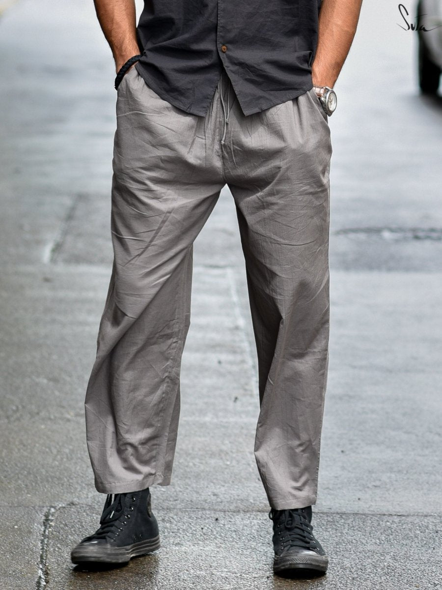 B91xZ Men Sweatpants Linen Straight Leg Pants Spring/Summer New Men'S Wide  Leg Pants Solid Color Trend Long Pants Men'S Casual Black,Size 4XL -  Walmart.com