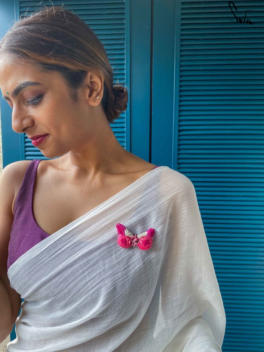 Gulabi Titli (Brooch) - suta.in