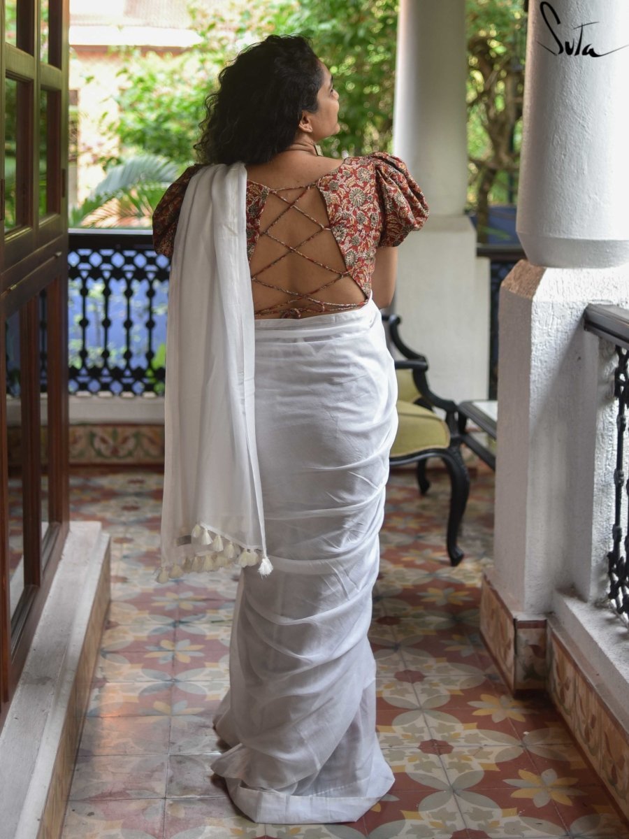 Off white Mul Saree | Relove - suta