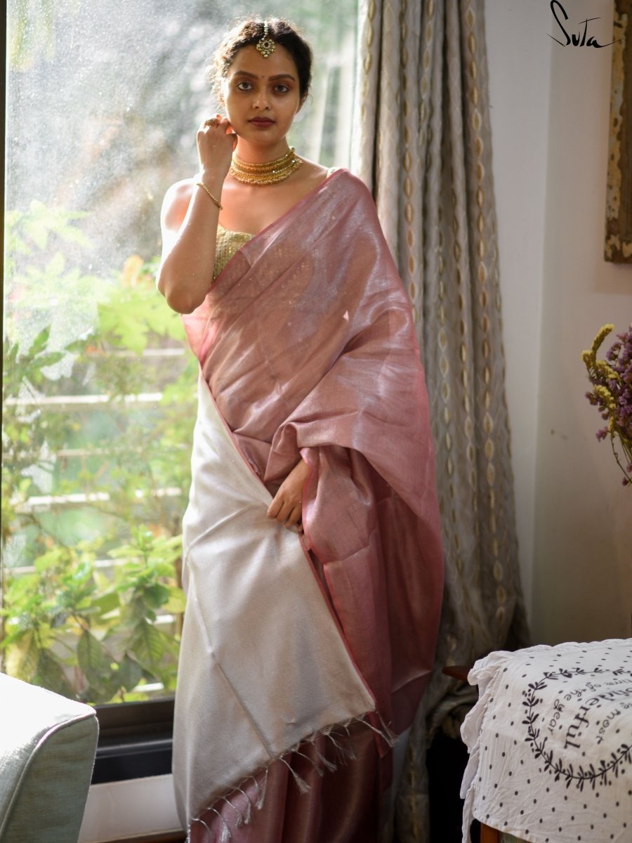 Pure linen Saree | Buy Indian Linen Sarees Online | KalaNiketan