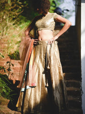 Ravishing gold Raw silkskirt - suta.in