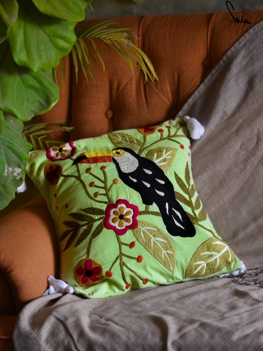 Spring Toucan (Cushion Cover) - suta